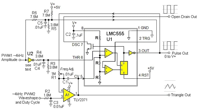 Weird 555 Function Generator Uses Feedback
