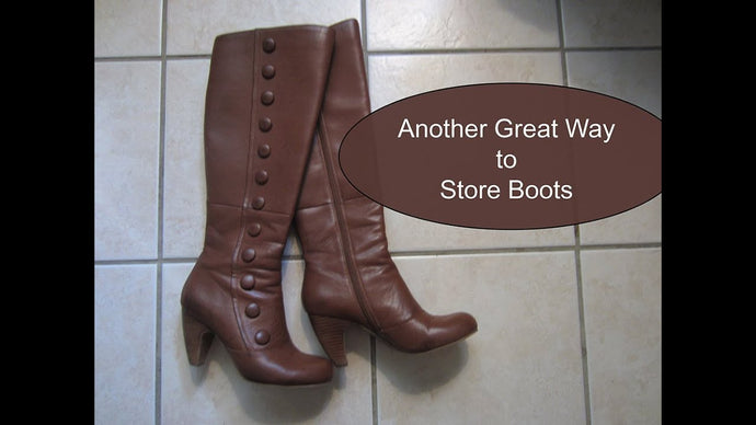 This is an easy way to store LOTS of boots without any paint or tools