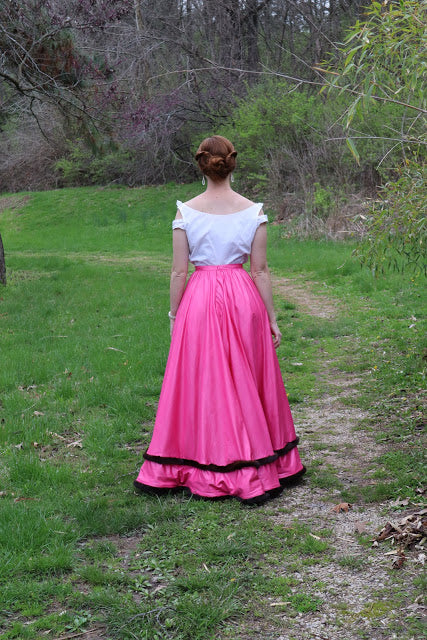 The Fur Trimmed, Pink Silk, Edwardian Skirt