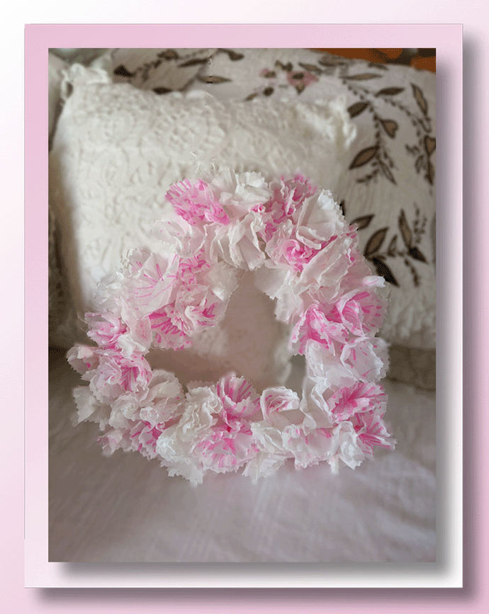 DIY Mock Carnation Heart Wreath