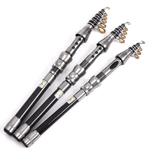 1.5M-2.4M Fishing Rod Combo FULL Kit Travel Spinning Telescopic Fishing  Reel Set with Line Lures Hooks