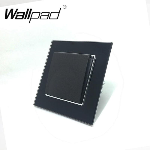 1 Gang Dust Cap Schuko Socket Wallpad Luxury Black Crystal Glass 110V-250V 16A Schuko Wall Power Socket EU with Claws Hook Clips