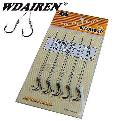 10Pcs/lot Fishing hook Crank String Japan Series Hooks Freshwater Catch Barbed Fishing tackle Single Black Nickel Color Sabiki