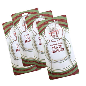 Chrome Vinyl Coated Plate Hanger 5 to 7 Inch Plates - Set of 4 - Includes Hook and Nail for Hanging(1306-5C)