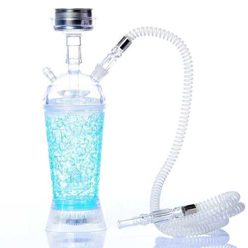 1set New style Glass Hookah Shisha Chicha Vaporizer Narguiles Smoking Tobacco Water Pipes accessories With LED Light