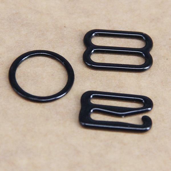 200set 11mm Metal Black Lingerie Hardware Sewing Clips Hooks Eye for Bra Strap Sewing Accessories WB99