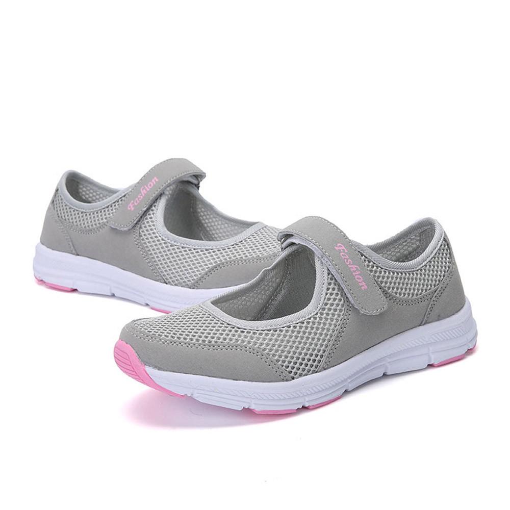 2019 New Fashion Shoes Women Flat Shoes Summer Sandals Anti Slip Fitness Running Shoes Hook & Loop Flat with Sandals