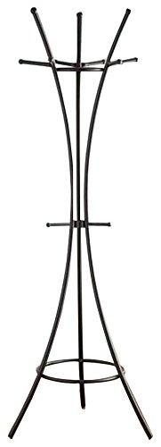 1Perfectchoice Modern Contemporary Hallway Coat Rack Curved Lines Hooks Umbrella Rack, Black