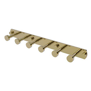 Allied Brass FR-20-6 Fresno Collection 6 Position Tie and Belt Rack Decorative Hook, Unlacquered Brass
