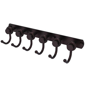 Allied Brass 920T-6 Mercury Collection 6 Position Tie and Belt Rack with Twisted Accent Decorative Hook, Antique Bronze