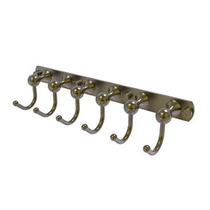 Allied Brass SL-20-6 Shadwell Collection 6 Position Tie and Belt Rack Decorative Hook, Antique Brass