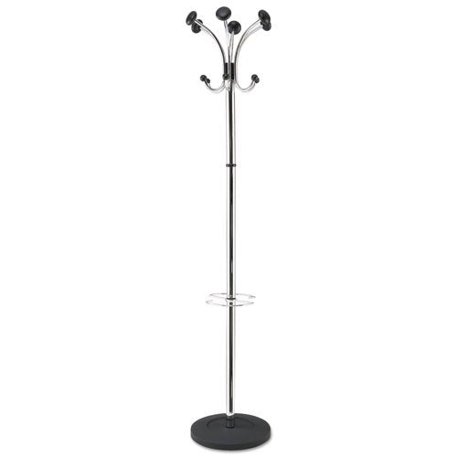 Alba Classic Coat Stand - 6, 6 Hook, PegStainless Steel - Chrome