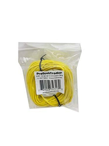 100Ft 22Awg - Solid Copper Wire Yellow Pvc Insulation Ul1007 Rated 300V 80 - Electronics Hook-Up Wire Tinned For Corrosion Resistance Designed For Easy Soldering And Breadboard Usage - Economy Bagged