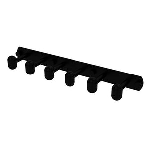 Allied Brass TA-20-6 Tango Collection 6 Position Tie and Belt Rack Decorative Hook, Matte Black
