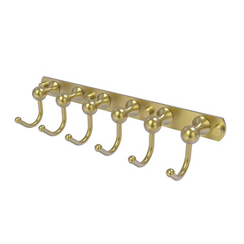 Allied Brass SL-20-6 Shadwell Collection 6 Position Tie and Belt Rack Decorative Hook, Satin Brass