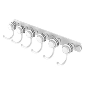Allied Brass 920D-6 Mercury Collection 6 Position Tie and Belt Rack with Dotted Accent Decorative Hook, Matte White