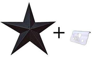 HC Large, Rustic Outdoor Barn Star, Metal Wall Decor, Nuts Bolts Included Easy Assembly Vinyl Siding Hanger to Hang On Your Home, Celebrate Your American Texas Pride (Black, 36x36")