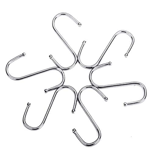 Rey 20-Pack Larger Round S Shaped Hooks in Polished Stainless Steel Metal-height：4 inch