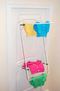 Better Houseware Over Door Laundry Drying Rack, 19.88" x 16.63" x 47.25" Tall - Clothing Drying Platform Folds Flat for Storage, Yields Up to 25 Feet of Drying Space with Adjustable Shelving Positions