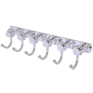 Allied Brass 920T-6 Mercury Collection 6 Position Tie and Belt Rack with Twisted Accent Decorative Hook, Polished Chrome