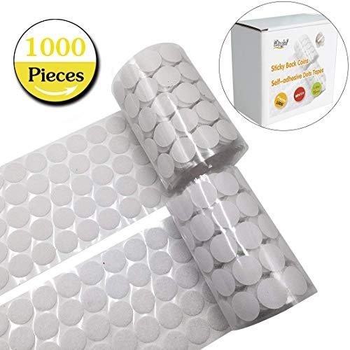 1000pcs adhesive (500 Pair Sets) 0.59in Diameter Sticky Back Coins Hook & Loop Self Adhesive Dots