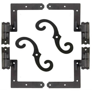 (O&HP) Discoverysun Shutter Hardware Hinges and Pintels Siding Mount (4) + Shutter Dogs S Hooks (2)