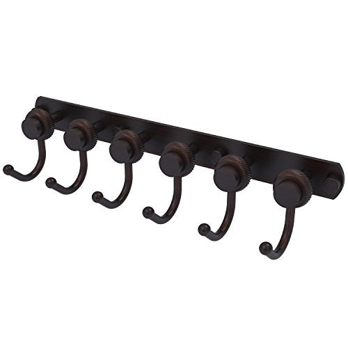 Allied Brass 920T-6-VB Mercury Collection 6 Position Tie and Belt Rack with Twisted Accent, Venetian Bronze