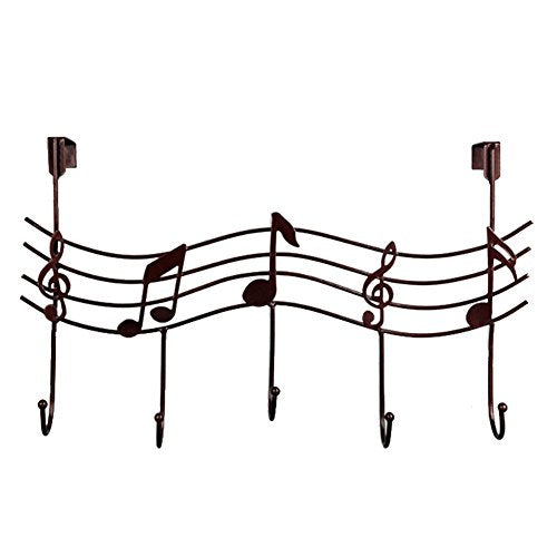 3 PCS Creative Over the Door 5 Hook Rack,hanging Your Clothes Coat Hat Belt (Bronze)
