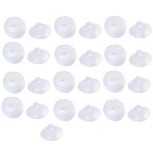FOREVER YUNG Kitchen Home 30mm Dia PVC Clear Blue Suction Cups Hook 25 Pieces