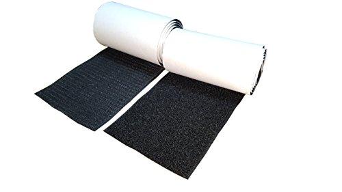 10Cm Wide(Approx 4 ) 1 Meter Long Self Adhestive Hook And Loop Strips Set With Super Sticky Glue Nylon Fabric Fastener Black