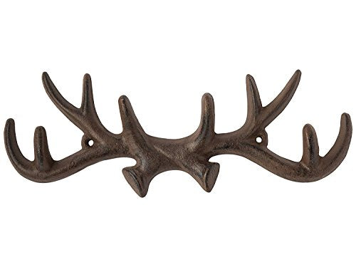 Comfify Vintage Cast Iron Deer Antlers Wall Hooks Antique Finish Metal Clothes Hanger Rack w/Hooks | Includes Screws and Anchors | in Rust Brown (Antlers Hook CA-1507-26)