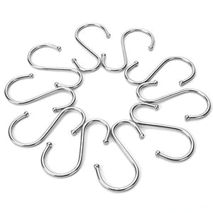 Amerigo S Hooks for Hanging - SPECIALLY DESIGNED Hanging Hooks - Set of 10 Heavy Duty Kitchen Hooks - S Shaped Metal Hooks - Closet Hooks - S Hooks for Hanging Plants - Hanger Hooks - Size L