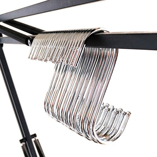 24 PCS Larger 3-inches S Shaped Stainless Steel Hook , Gardening Tools for Plants , Silver Hanging Hooks Installation Hardware Designed for Any Kitchen