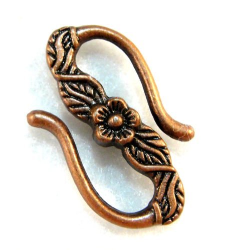 10Pcs. Antique Copper Flower ''S'' Clasps Hooks Connectors Findings CL45 DIY Crafting Key Chain Bracelet Necklace Îewelry Accessories Pendants