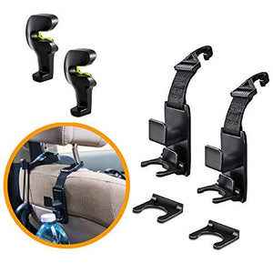Car Headrest Hooks Organizer for ultimate storage solution, Universal-backseat purse hanger way choose if you can have the best of both. 4-Pack back seat cars hook orgenize your Handbags Purses Coat