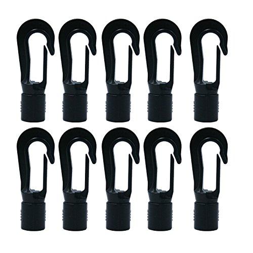 10 Pcs Bungee Shock Cord Hook Terminal End Tabbed S Hooks For 1/4  Bungee To Use On Kayaks
