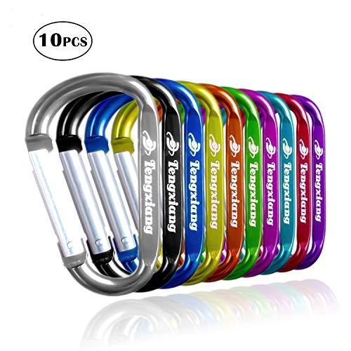 3  Aluminum Carabiner Clips, Vibrant Colors D Shape Durable -Loaded Gate Aluminum Carabiners Clips Hook For Home, Rv, Camping, Fishing, Hiking, Traveling And Keychain
