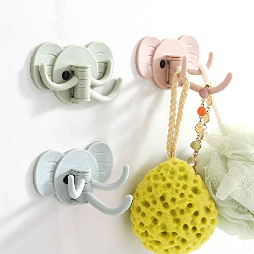 BFY Self Bathroom Kitchen Hanger Adhesive Hooks Stick On Wall Hanging Door Elephant