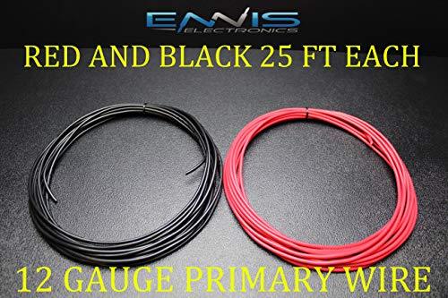 12 Gauge Wire Ennis Electronics 25 Ft Red 25 Ft Black Primary Remote Hook Up Awg Copper Clad