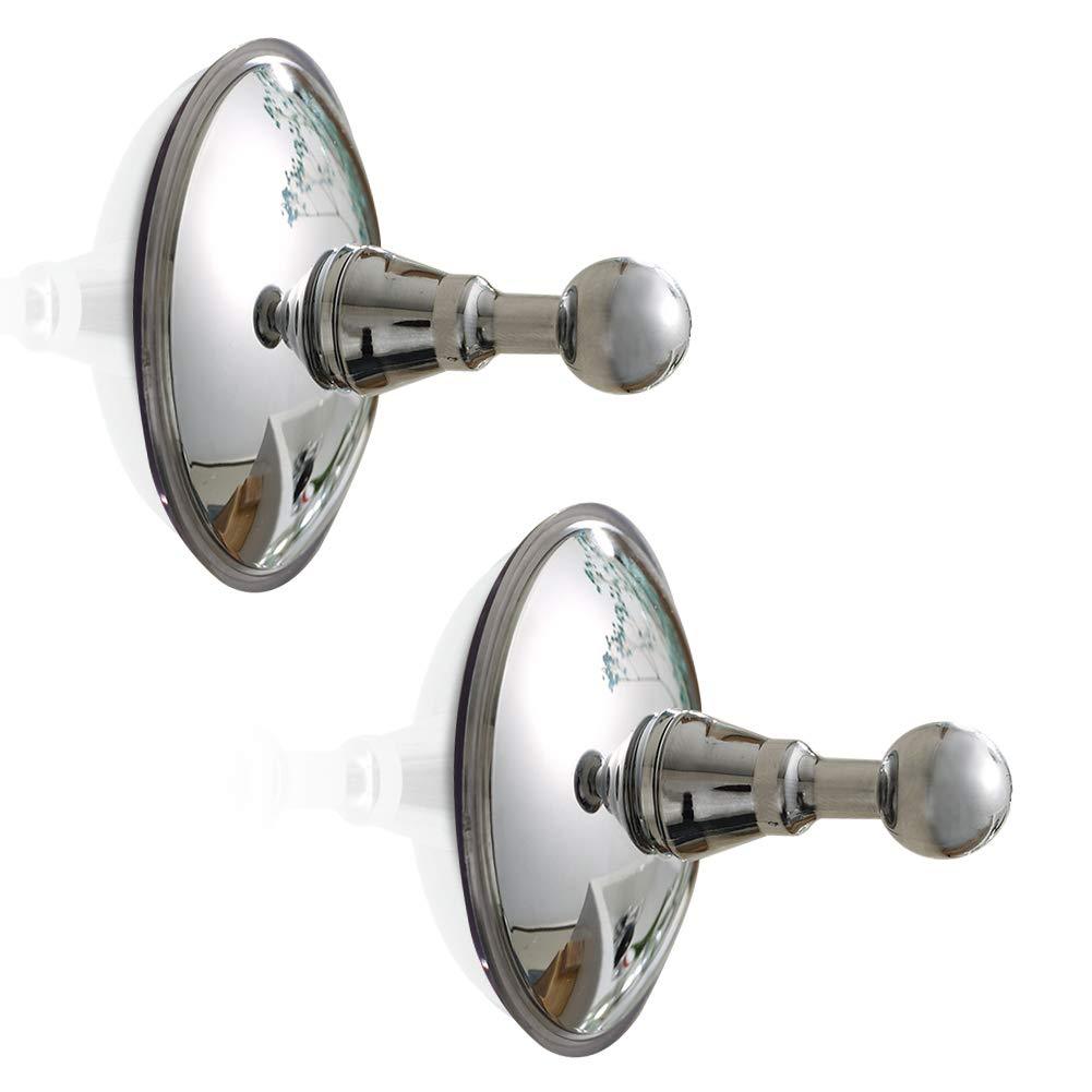 2 Pcs Bathroom Hooks - Removable Suction Cups hooks - Shower Kitchen Hooks Hanger for Loofah, Bath robe,Coat,Towel