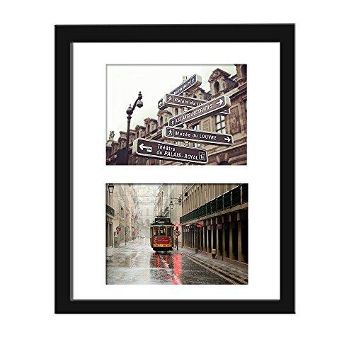 11X14 Wall Hanging Picture Frame,Alotpower Black Family Photo Frame Display Two 5X7 Pictures Wooden Collage Picture Frame With Real Glass