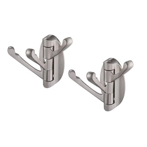 KES A5060-2-P2 All Metel Swing Arm Triple Hook Wall Mount Brushed Nickel, 2 Pack
