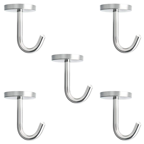 Alise 3M Self-Adhesive Hook Coat Hook Single Towel Clothes Hook for Bath Kitchen Garage,SUS 304 Stainless Steel Black 4 Pcs