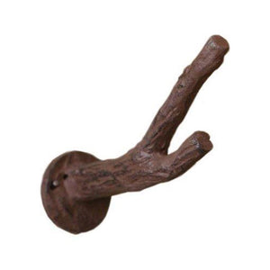 Cast Iron Branch Wall Hook | Wall Rack | Wall Mounted Coat Hook | Vintage, Rustic, Decorative | with Screws and Anchors | 5 " Long | CA-1506-05 (Antique White)