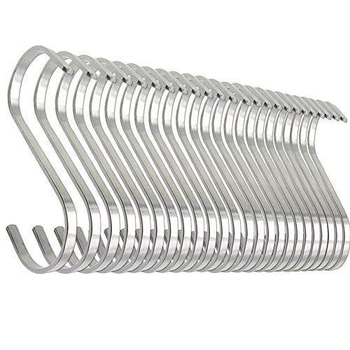 24 Pack ESFUN 4.4 inch Large 304 Stainless Steel S Hooks for Hanging Indoor and Outdoor Rustproof