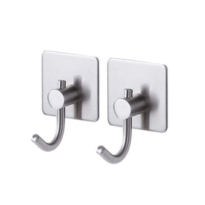 KES Wall Adhesive Hooks SUS 304 Stainless Steel with 3M Self-Adhesive Strip Sticky on Hanger for Bathroom Kitchen Brushed Finish Bath Towel Coat Robe Hook, 2 Pieces, A7069-2-P2