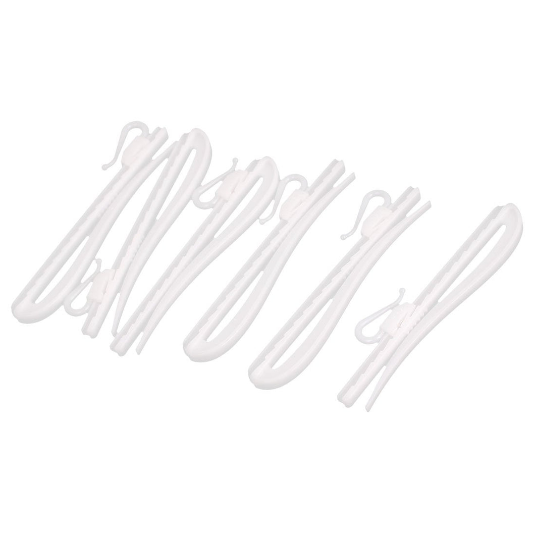 Plastic Adjustable Depth Pinch Pleat Curtain Tape Clip Hook White 6pcs