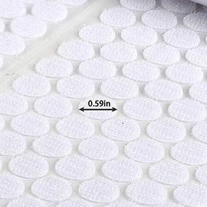 1120 Pieces (Pack of 560) 0.59in Diameter Sticky Back Coins Strong Self Adhesive Dots Hook and Loop Fasteners Topisun Brand
