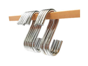 K-56 S-Shaped Utility Hooks Stainless Steel Hanging Hooks Hangers for Office, Kitchen and Bedroom 10PCS, 2" (KHK2)