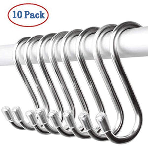 20-Pack Large Size 3.5 Inch Premium Heavy-Duty Genuine Solid Polished Stainless Steel S Shaped Hooks Heavy Tool Hanging Hooks for Hanging pots,Plants Bathroom,Office, Wardrobe,Storage Room,Workshop